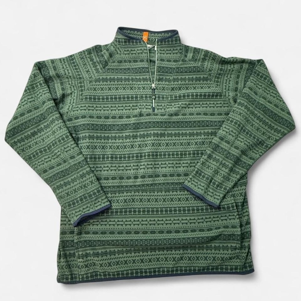 Peter Millar green fleece Aztec quarter zip Size XXL 0034